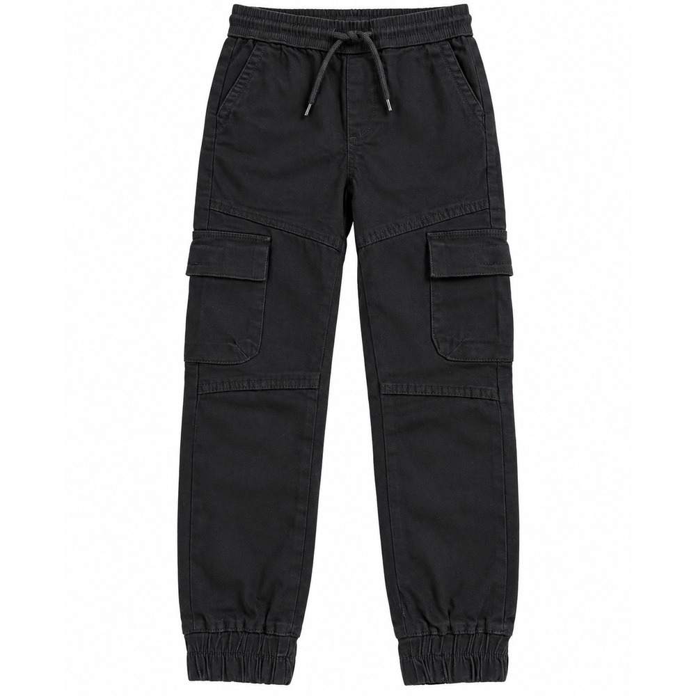 Joe's Jeans Boys Size 7 Black Cargo Jogger Pants Stretch Pull On Drawstring